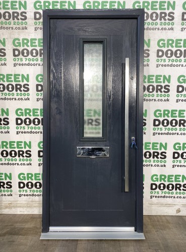 Grey composite front door - composite,