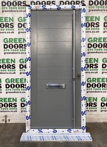 Grey composite front door full - front,